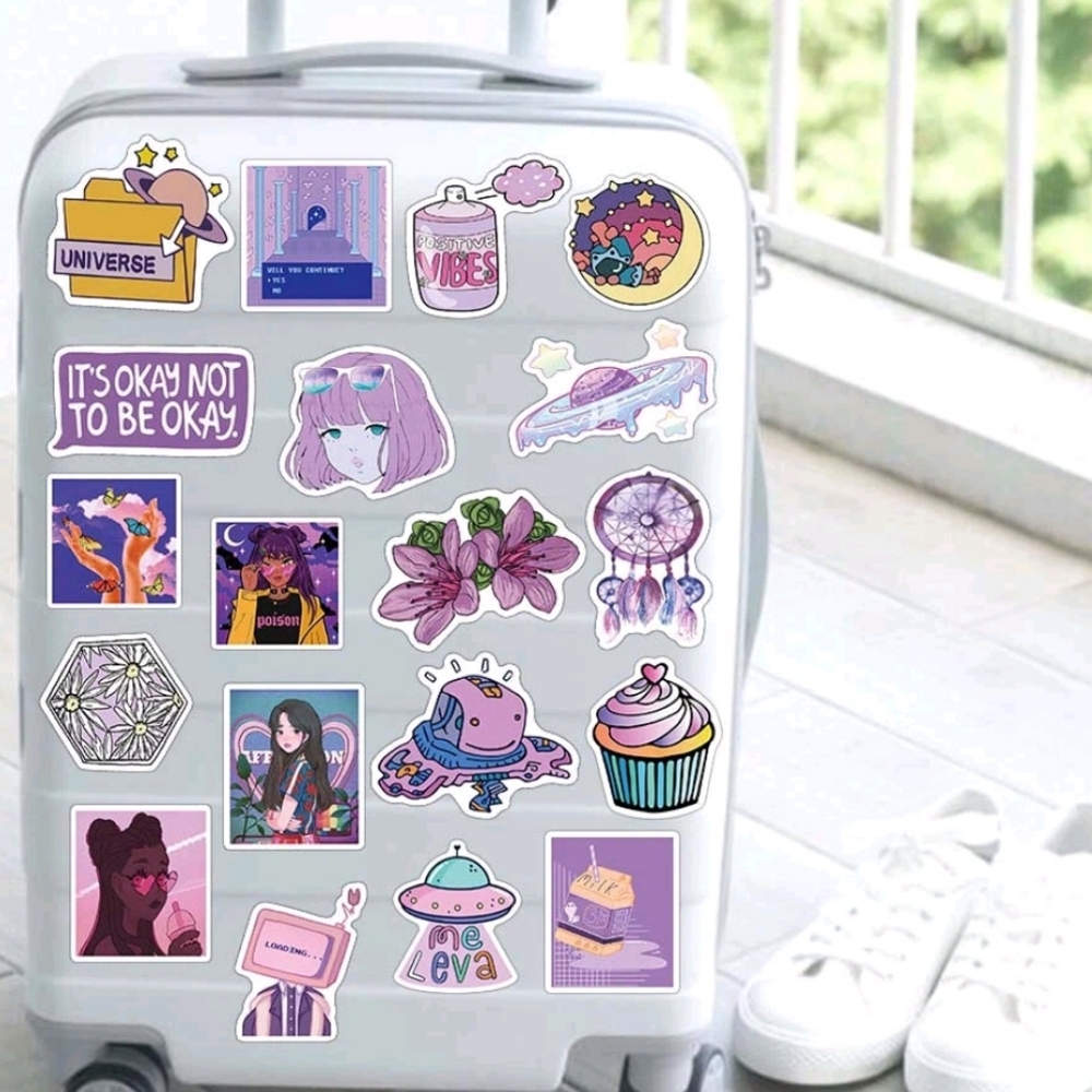 10pcs Purple Aesthetic Sticker Pack - Picture 7 of 11